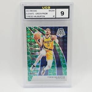 2023-24 Mosaic - Elevate Green Mosaic #1 - Tyrese Halliburton Graded 9 Indiana